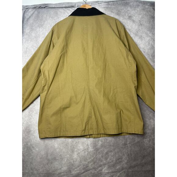 Lands' End Canvas Flannel Lined Corduroy Collar Tan Brown Chore Jacket Men's XL - Picture 6 of 11